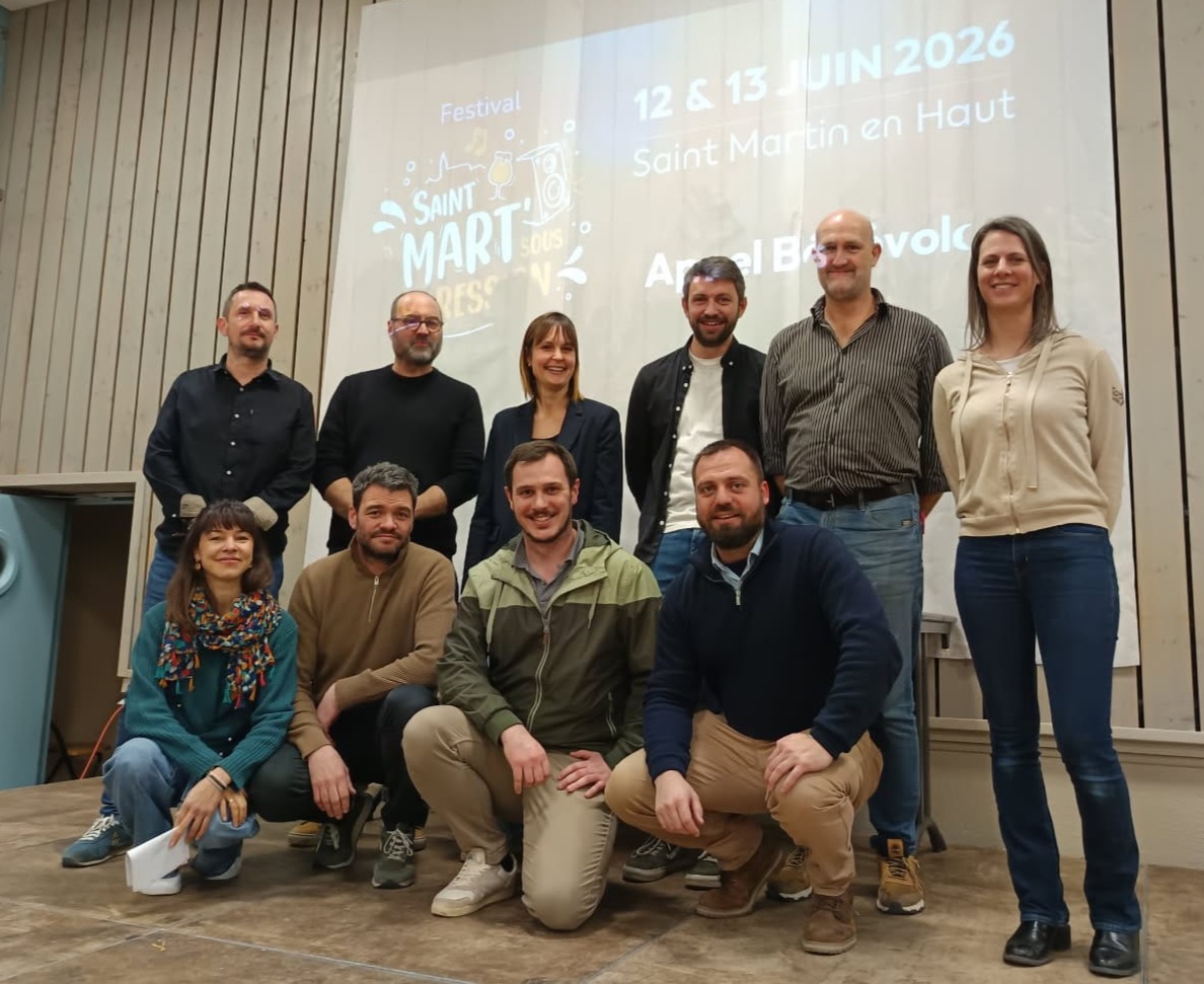L'équipe du Conseil d'Administration du Festival Saint Mart' sous Pression, première édition (2026) du 12 au 13 juin 2026 à Saint MArtin en Haut (69)
